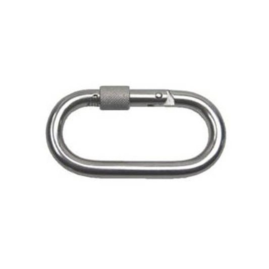 large & small STAINLESS STEEL Screw Lock CARABINER CLIPS ~ HEAVY DUTY Snap  Hooks