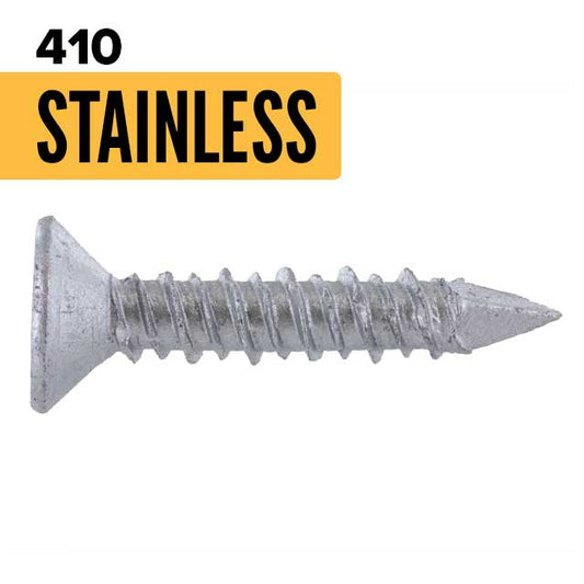 Flat Head 410 Stainless Steel Concrete Screws
