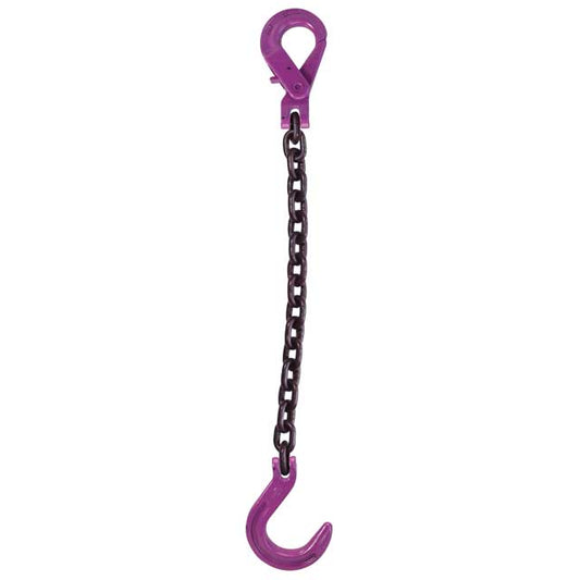 KWB Foundry Hook & Self-Locking Hook Single Leg Chain Sling - Grade 100