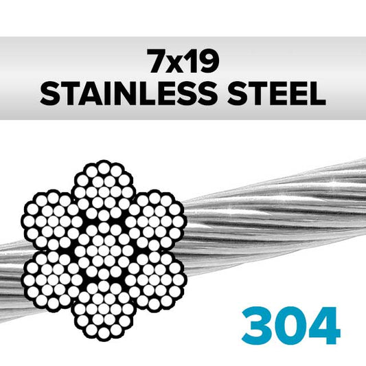 7x19 304 Stainless Steel Aircraft Cable