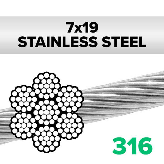 7x19 316 Stainless Steel Aircraft Cable