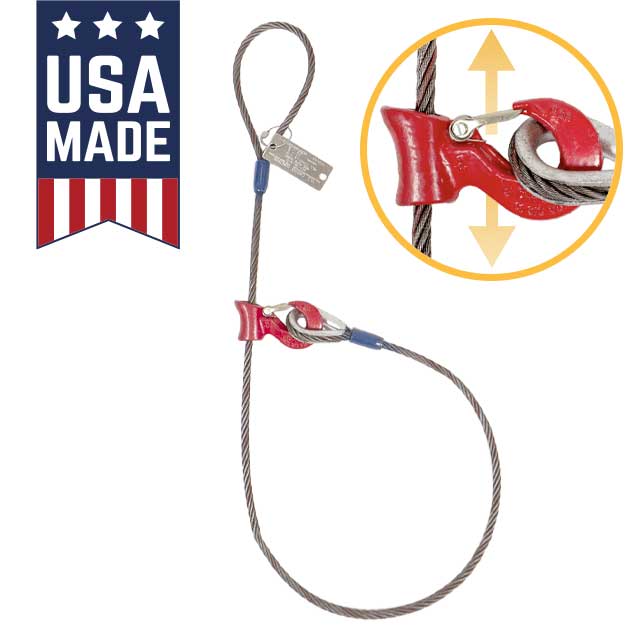 Chocking By Wire Rope Wire Rope Choker w/ Sliding Choker Hook - Cable Lifting Choker