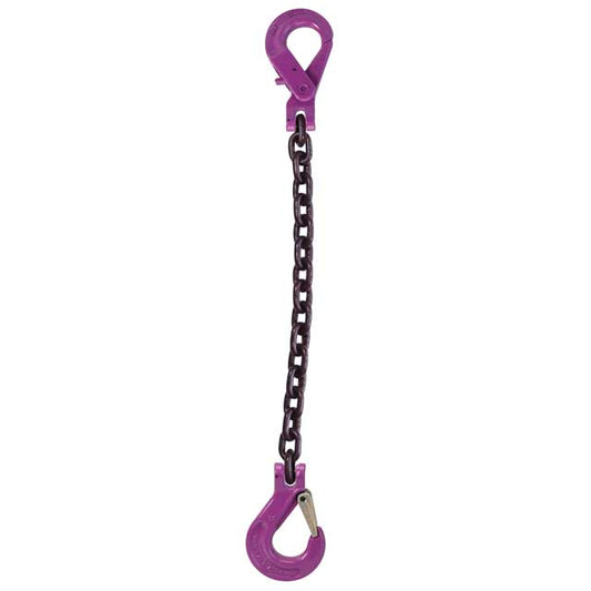 KWB Sling Hook & Self-Locking Hook Single Leg Chain Sling - Grade 100