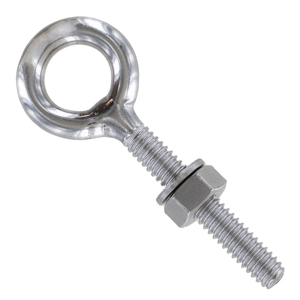 Ayunwei 5 Pack 316 Stainless Steel Shoulder Eye Bolts – Heavy Duty Threaded Eyebolts With Nuts (M6), Marine Grade