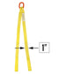 1 inchx6 foot (1 ply) Double Leg Nylon Sling w Master Link & Sewn Loop image 1 of 2