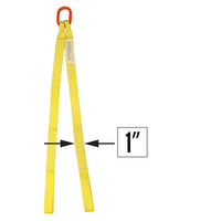 1 inchx10 foot (2 ply) Double Leg Nylon Sling w Master Link & Sewn Loop image 1 of 2