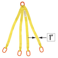 1 inchx16 foot (1 ply) Quad Leg Nylon Sling w Master Link Both Ends image 1 of 2
