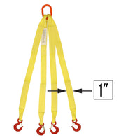 1 inchx14 foot (2 ply) Quad Leg Nylon Sling w Master Link & Sling Hook image 1 of 2