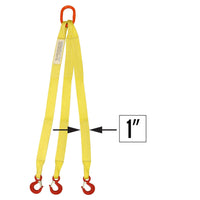 1 inchx10 foot (2 ply) Triple Leg Nylon Sling w Master Link & Sling Hook image 1 of 2