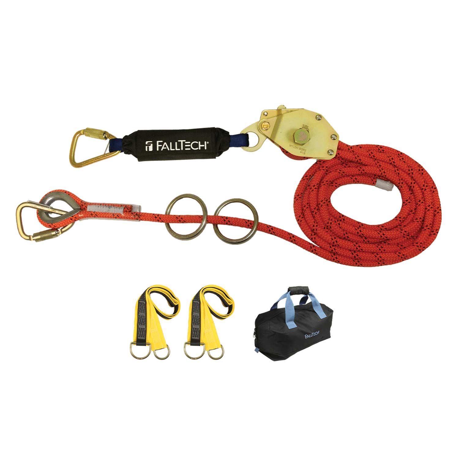 100' 2-Person Temp. Horizontal Fall Protection Lifeline System