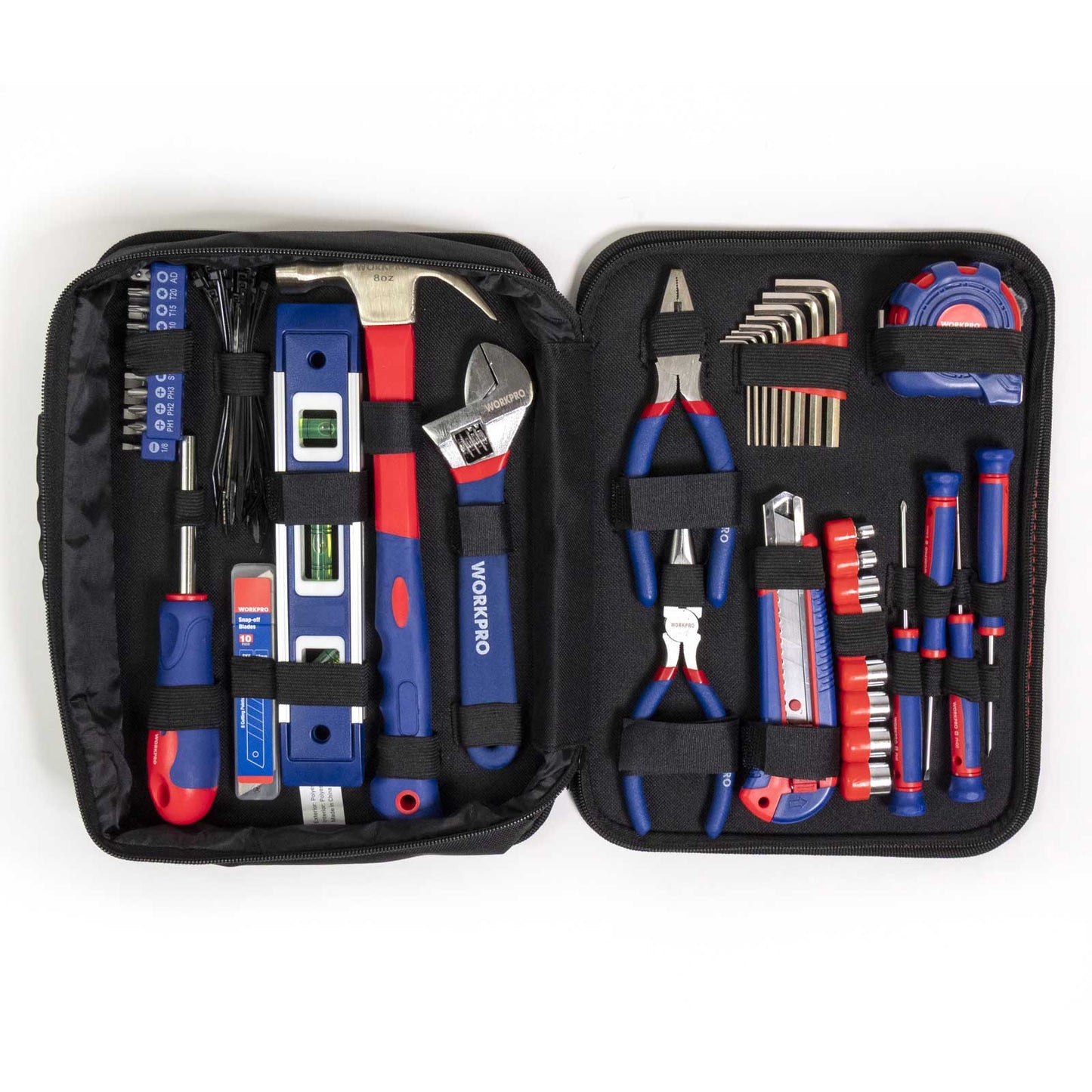 WORKPRO 100-Piece Kitchen Drawer Household Hand Tool Set with Toolbag