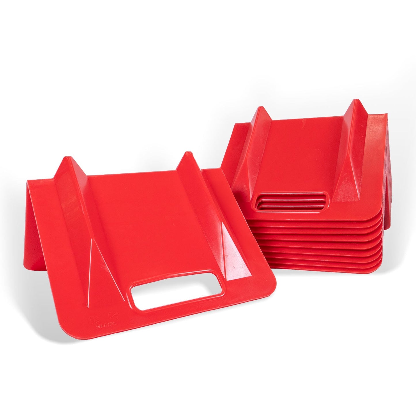 10-2/3" Cargo Corner Guard | 4-1/4" Slot For Strap | Red Plastic | 10-Pack