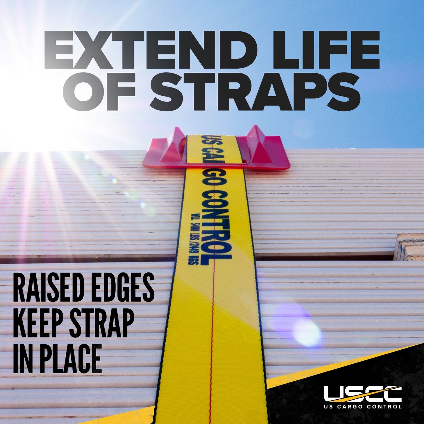 10-2/3" Cargo Corner Guard | 4-1/4" Slot For Strap | Red Plastic | 10-Pack