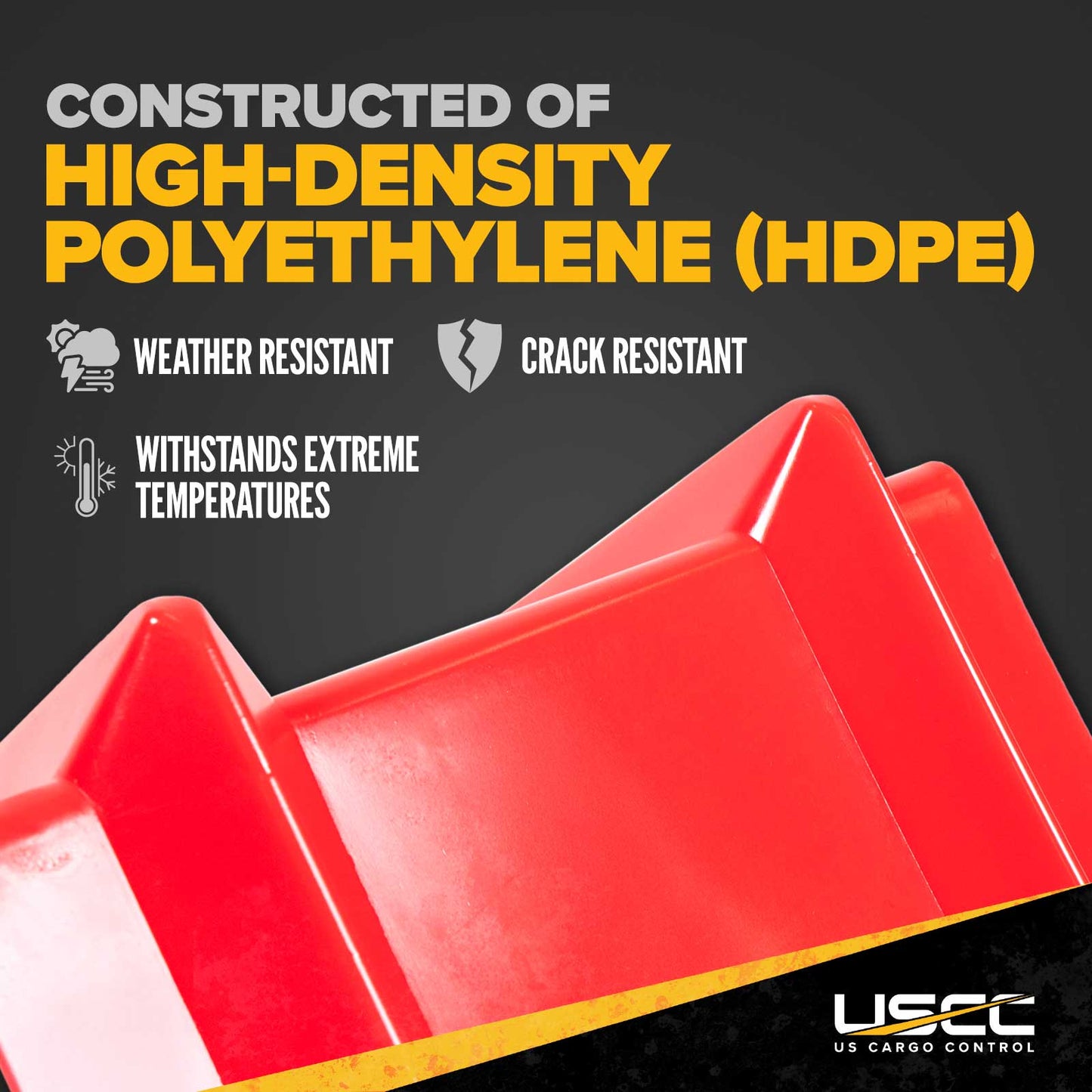 10-2/3" Cargo Corner Guard | 4-1/4" Slot For Strap | Red Plastic | 10-Pack