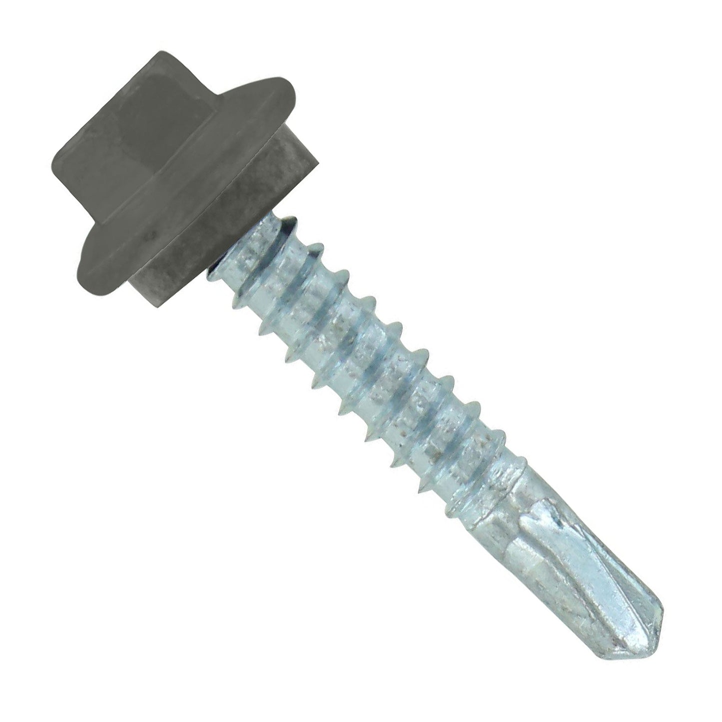 ST Fastening #12 X 1-1/4" Self-Drilling Maxx Steelbinder Metal Roofing Screw, Hex-Washer Head - Burnished Slate, Qty. 250