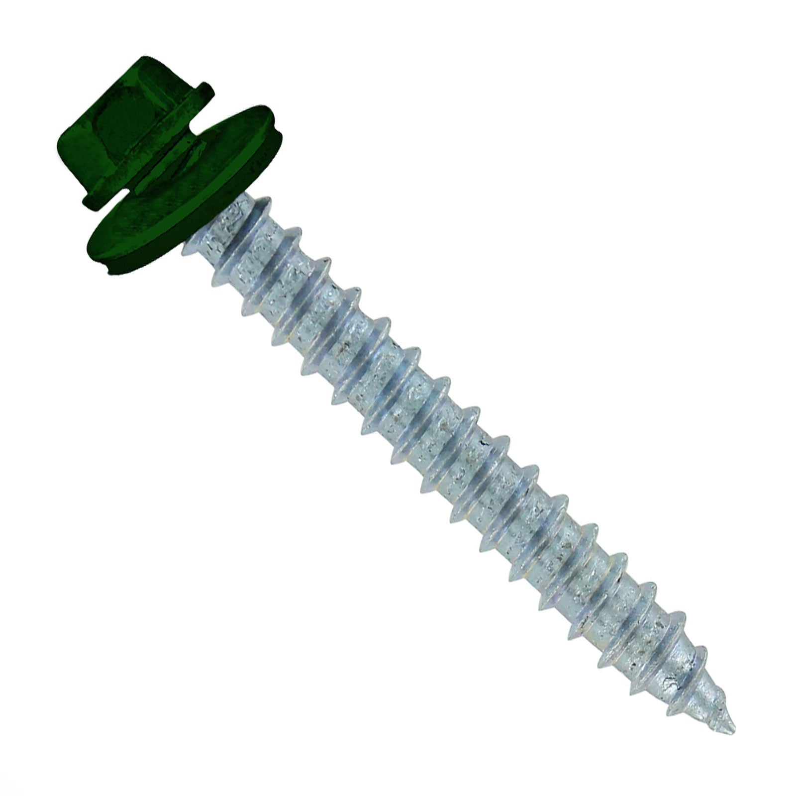 #14 x 2 inch #14 Type 17 Woodbinder Metal Roofing Screw Forest Green Pkg 250