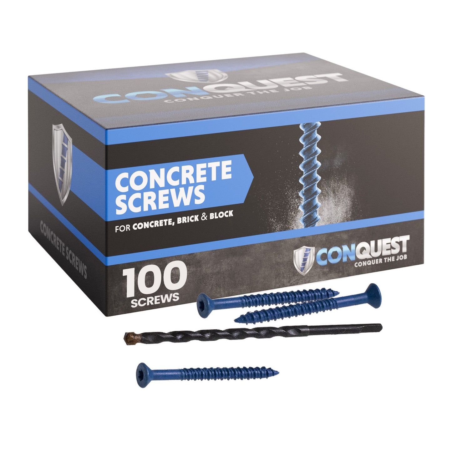 3/16" x 2-3/4" Conquest T-25 Flat Head Concrete Screw, Pkg 100