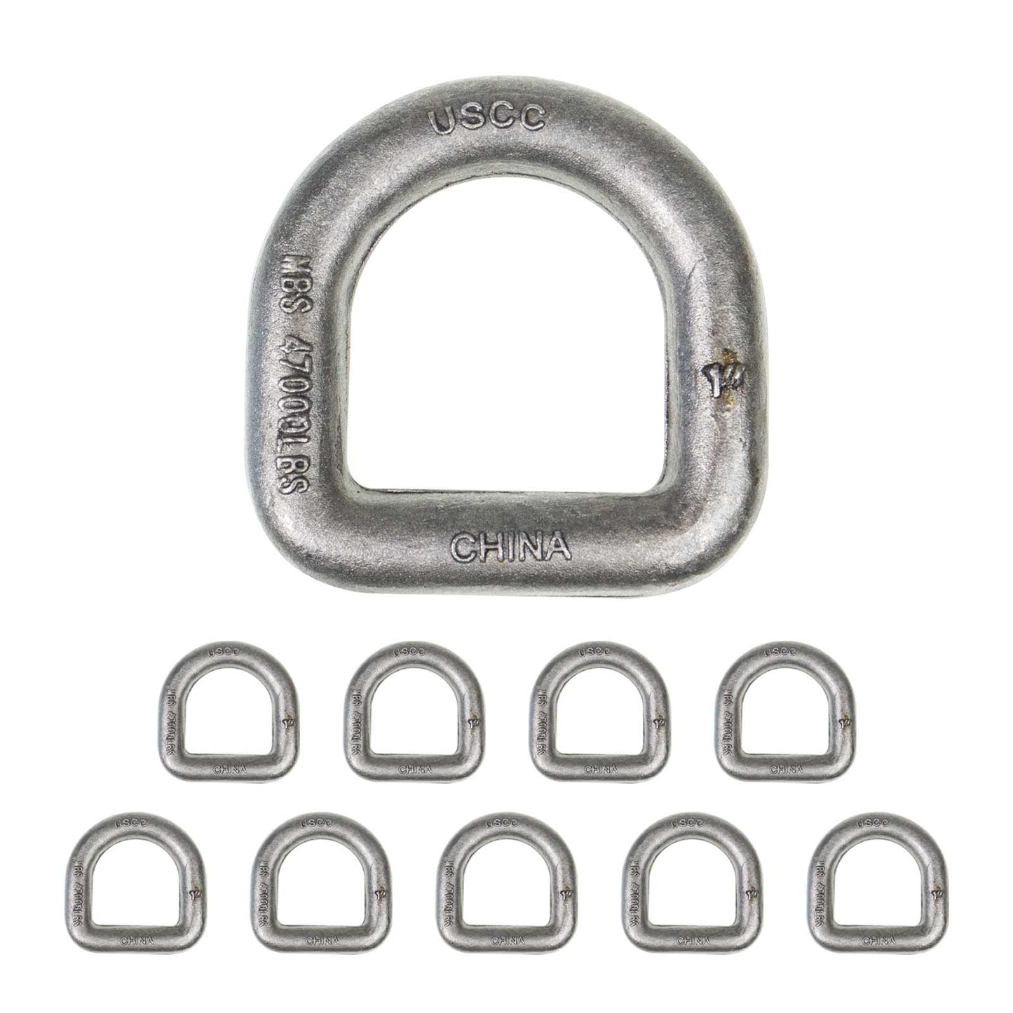 1" Weldable D-Ring - 47,000 lbs. BS | 10-Pack