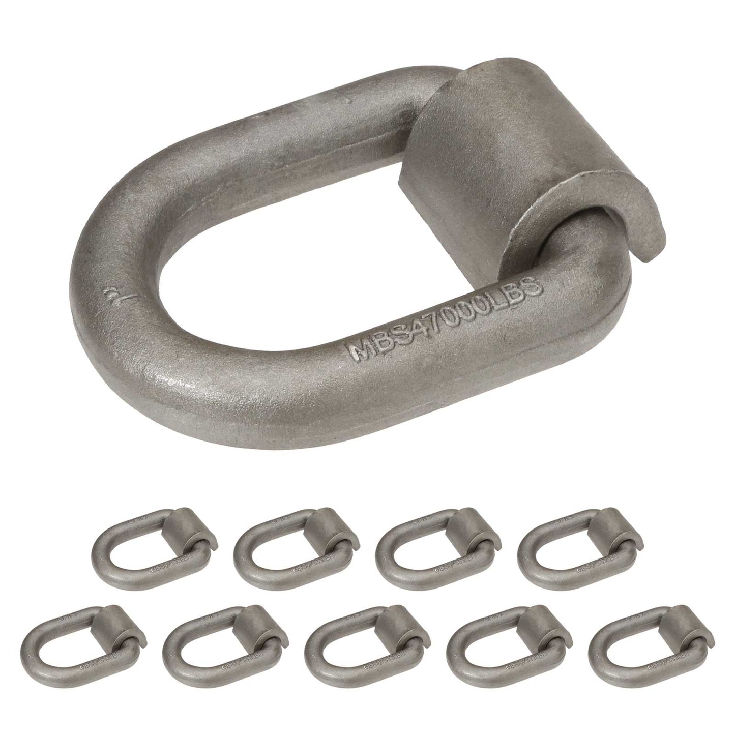 1" Long Weldable D-Ring with Mounting Clip - 47,000 lbs. BS | 10-Pack
