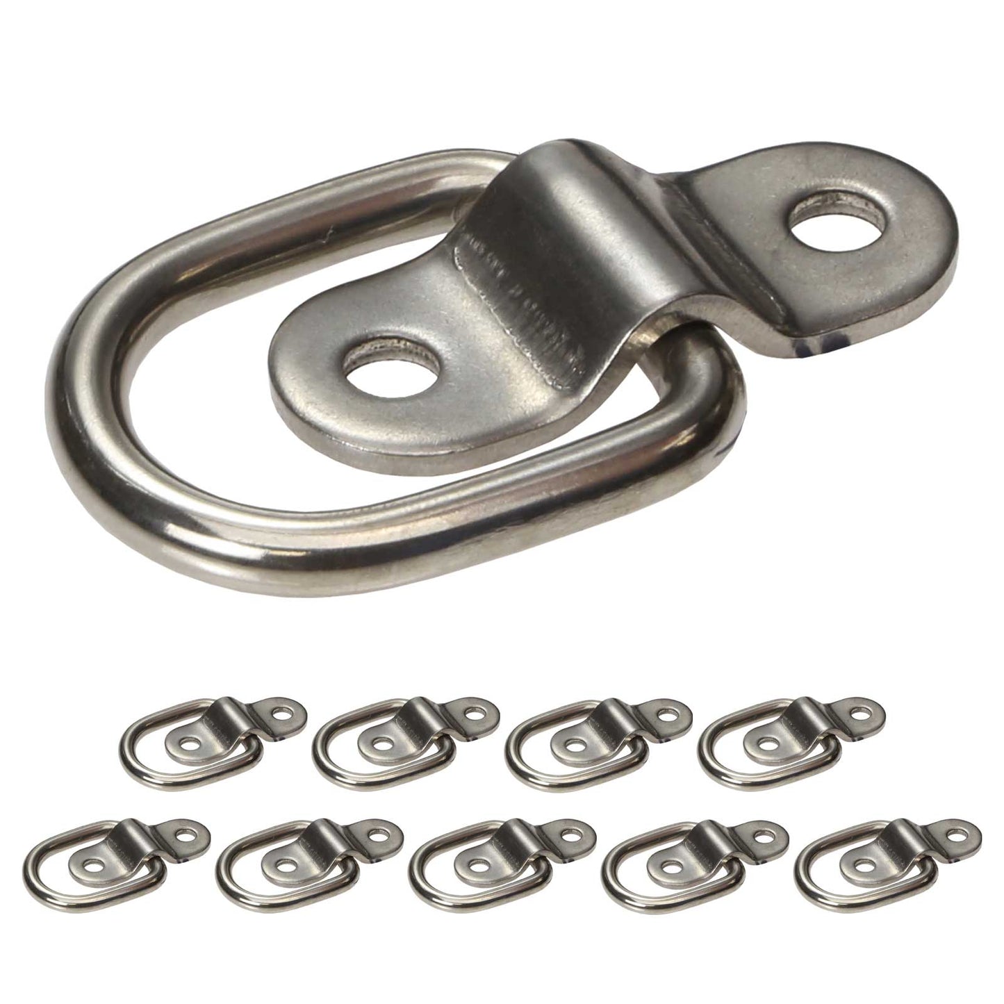 1" Bolt-On D-Ring with Mounting Bracket - Galvanized - 1,200 lbs. BS | 10-Pack