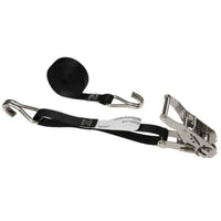 1" x 10' Black Ratchet Strap w/ Stainless Steel Ratchet & Wire Hooks image 1 of 9