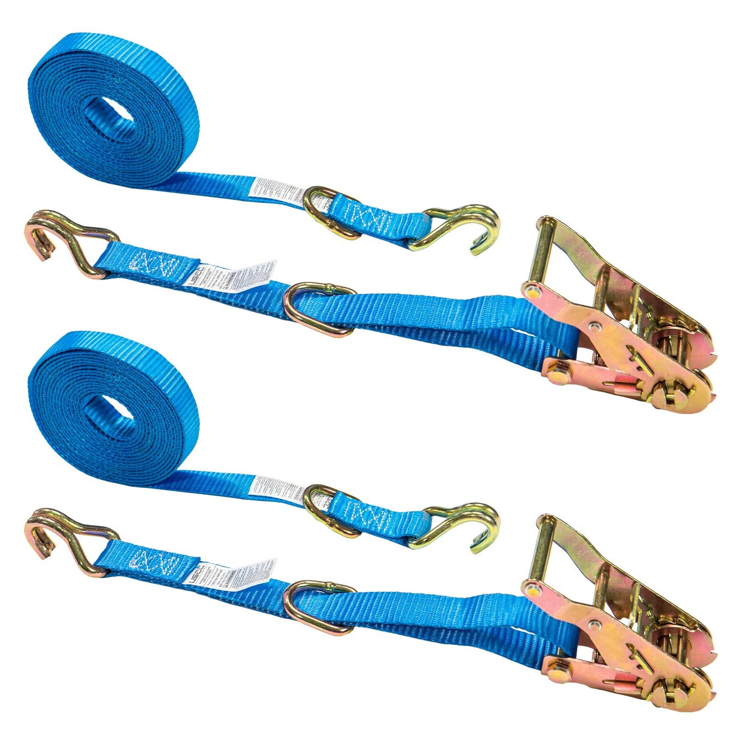 1" x 20' Ratchet Strap w/ J-Hook & D-Ring