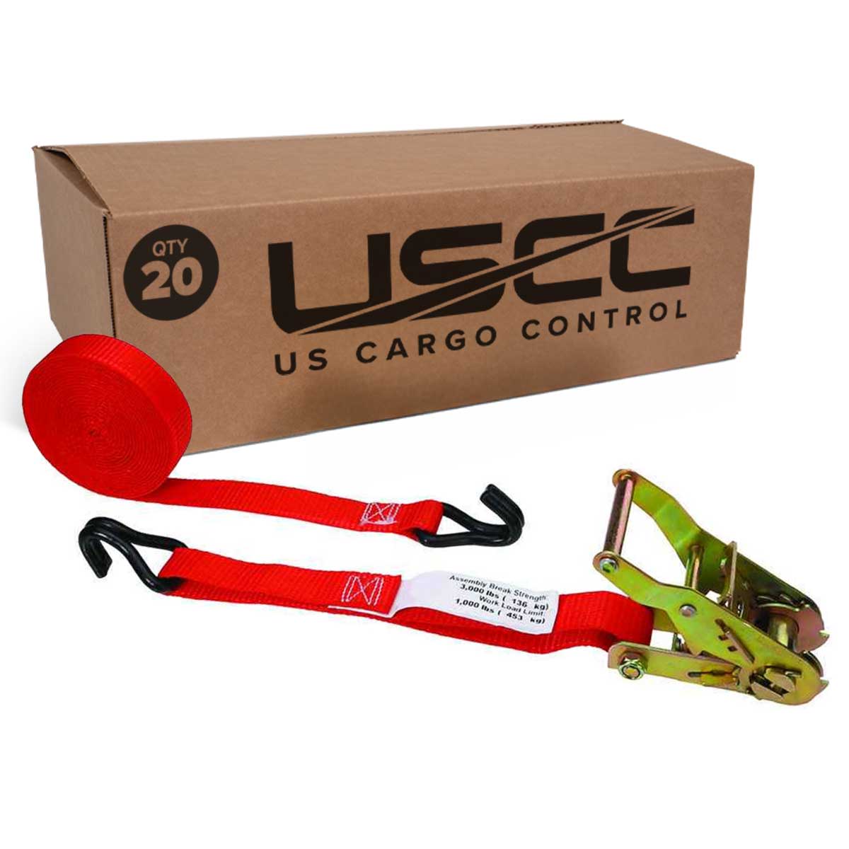 1" x 15' Ratchet Strap w/ Vinyl Coated Wire Hooks