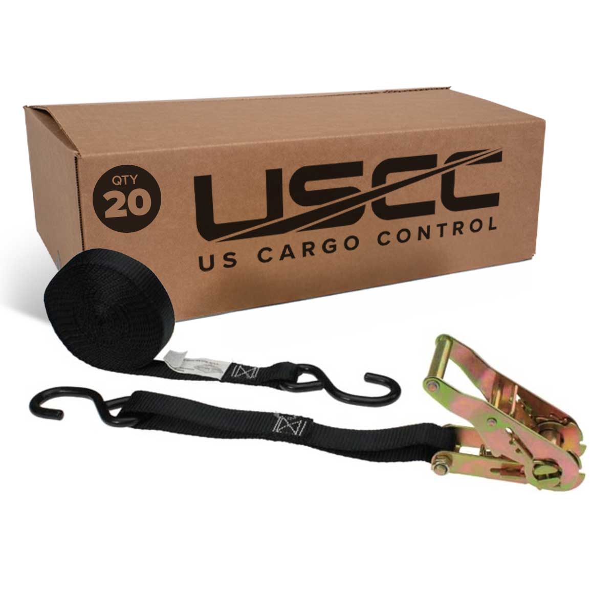 1" x 16' Ratchet Strap w/ Vinyl Coated S-Hook