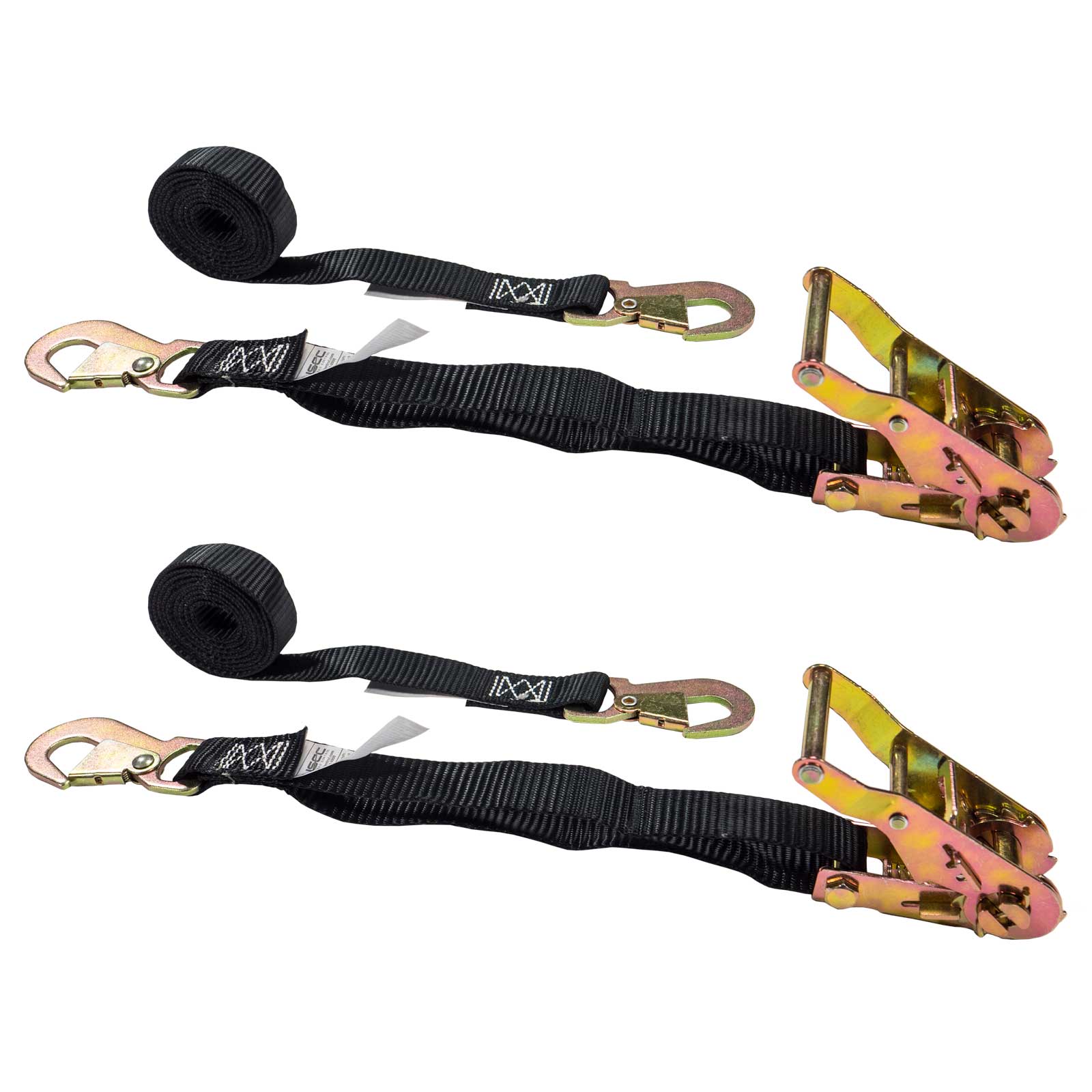 1 inch x 6 foot Ratchet Strap w Flat Snap Hooks image 1 of 8