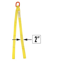 2 inchx3 foot (2 ply) Double Leg Nylon Sling w Master Link & Sewn Loop image 1 of 2