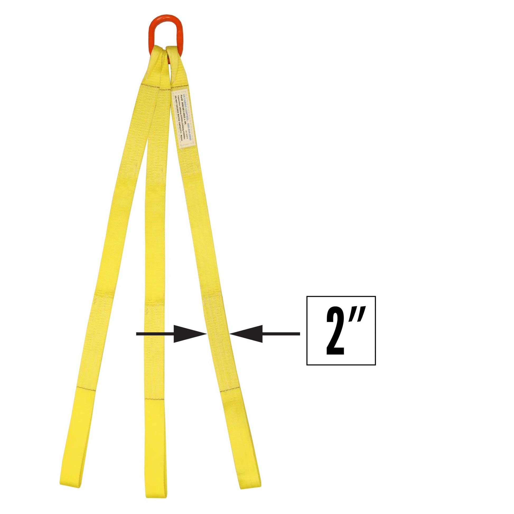 2 inchx3 foot (2 ply) Triple Leg Nylon Sling w Master Link & Sewn Loop image 1 of 2