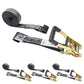 30' heavy-duty ratchet strap - 2" heavy duty blackline ratchet strap with flat hooks