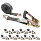 18' heavy-duty ratchet strap - 2" heavy duty blackline ratchet strap with wire hooks