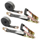 18' heavy-duty ratchet strap - 2" heavy duty blackline ratchet strap with wire hooks