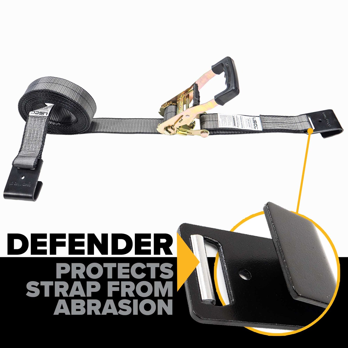 Blackline 2" x 30' Heavy-Duty Ratchet Strap with Flat Hooks | 4-Pack