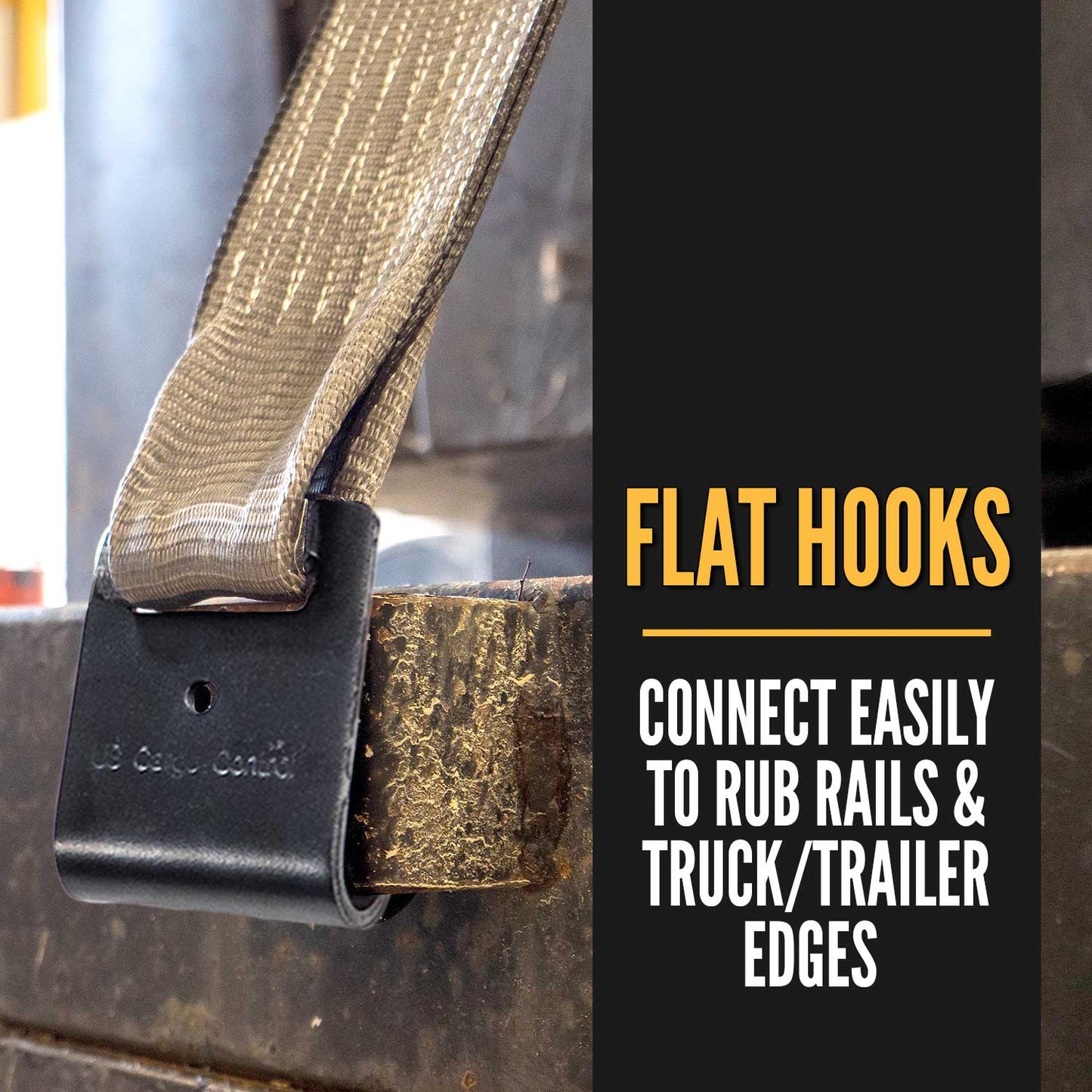 Blackline 2" x 30' Heavy-Duty Ratchet Strap with Flat Hooks | 4-Pack