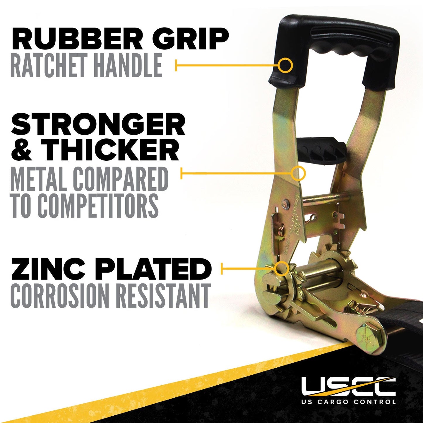 Blackline 2" x 30' Heavy-Duty Ratchet Strap with Flat Hooks | 320-Pack (Pallet)