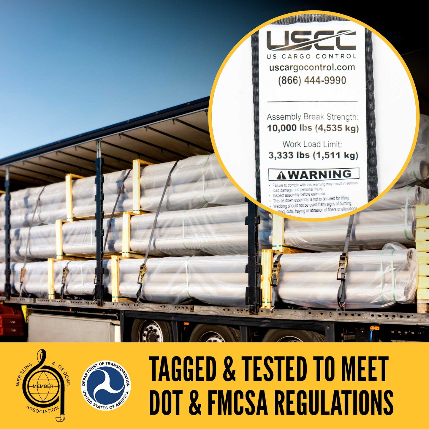 Blackline 2" x 18' Heavy-Duty Ratchet Strap with Wire / Double J Hooks | 2-Pack