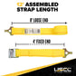  12' F track cam strap with 4' fixed end and 8' loose end