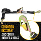 8' ratchet strap -  zinc coated hardware resists corrosion
