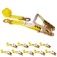 8' ratchet strap -  2" yellow flat snap hook ratchet strap