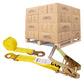 8' ratchet strap -  2" yellow flat snap hook ratchet strap