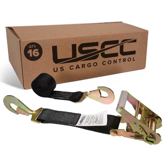 12' ratchet strap -  2" car tie down strap with twisted flat snap hooks