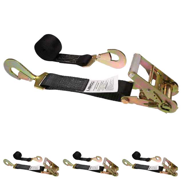 12' ratchet strap -  2" car tie down strap with twisted flat snap hooks