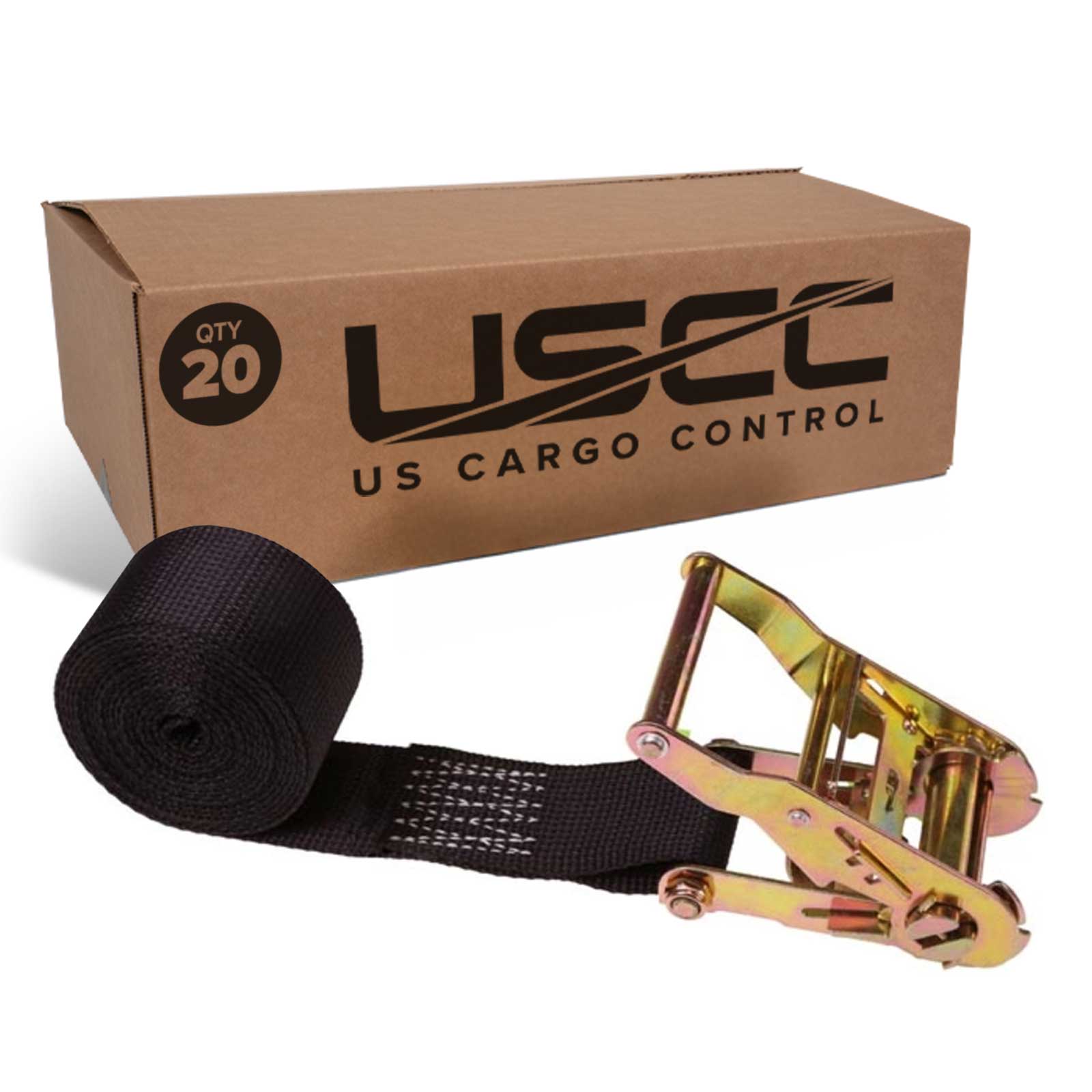 20' endless ratchet strap -  2" black heavy duty endless ratchet strap