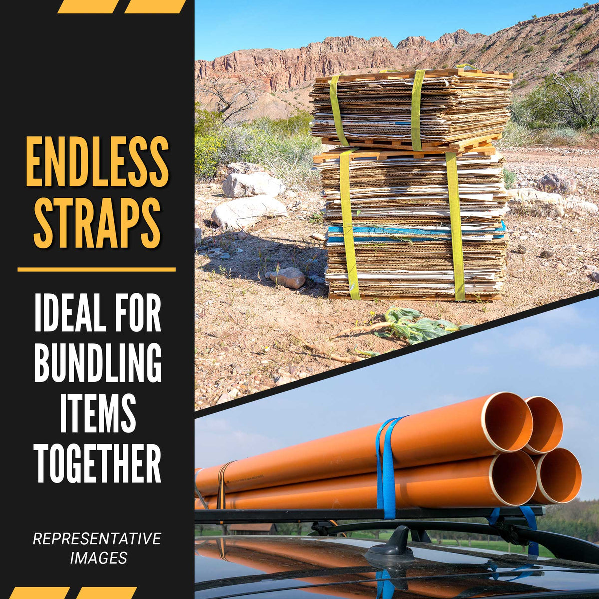 Dawnerz 4x40' Heavy Duty Endless Ratchet Strap - 22,000 LB Cargo Tie Dawnerz 4x40' Heavy Duty Endless Ratchet Strap - 22,000 LB Cargo Tie