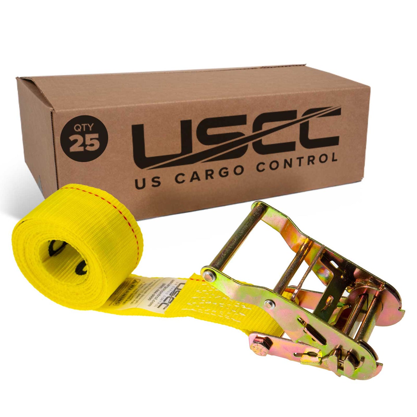 20' endless ratchet strap -  2" yellow endless ratchet strap