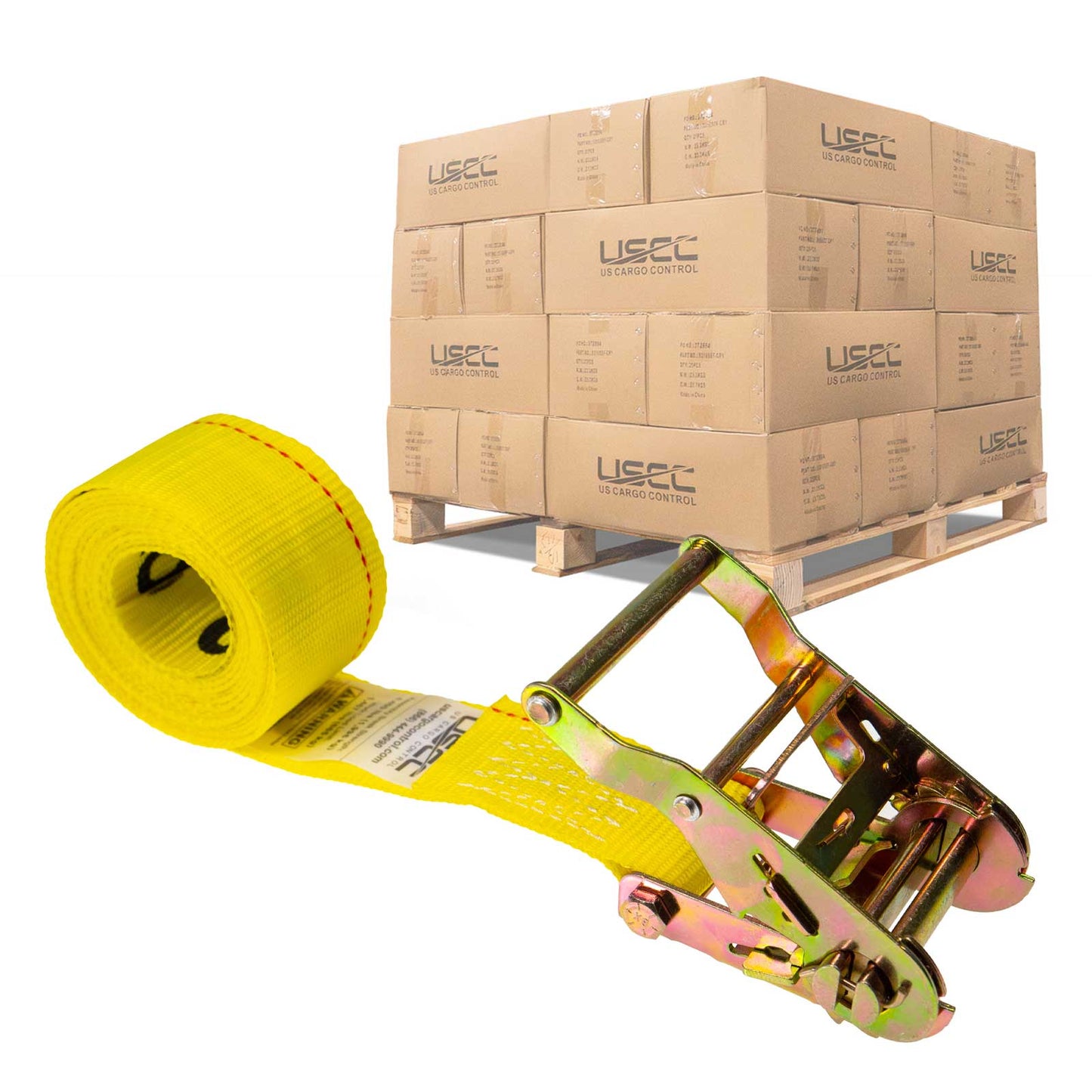 20' endless ratchet strap -  2" yellow endless ratchet strap