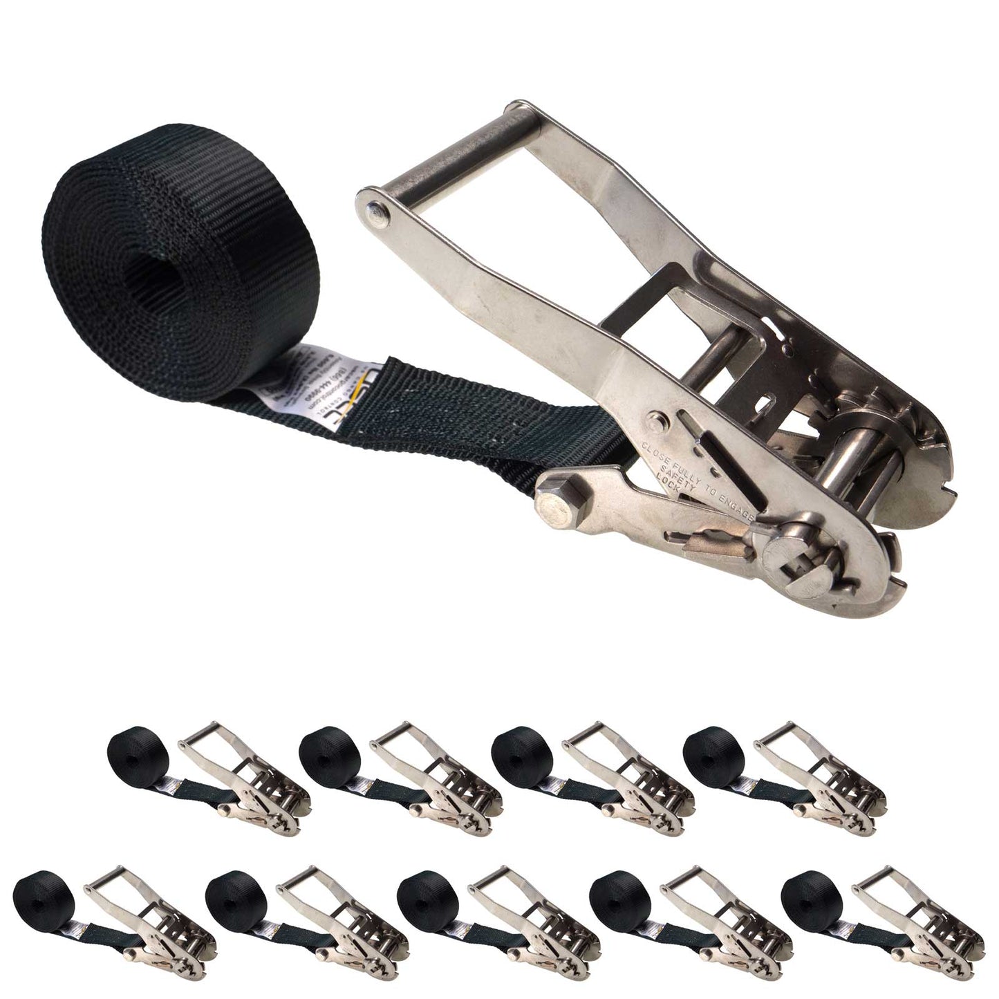 15' endless ratchet strap -  2" stainless steel endless ratchet strap