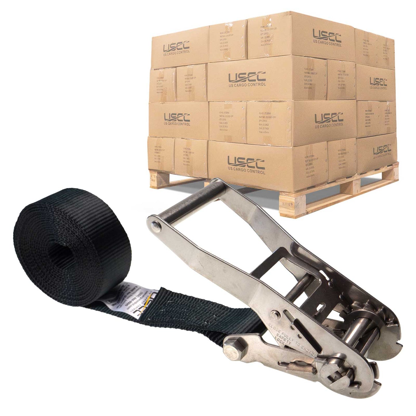 2" x 20' Heavy-Duty Endless Ratchet Strap | Black | 400-Pack (Pallet)